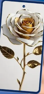 Elegant gold rose design on mobile screen.