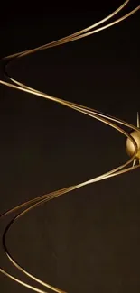 Elegant gold spiral on a dark background mobile wallpaper.