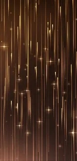 Elegant wallpaper with gold vertical streaks on a dark background.