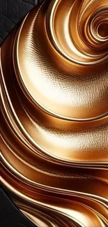 Gold swirling abstract wallpaper design