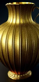 Luxurious golden vase wallpaper with intricate texture.