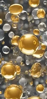 Golden and silver bubbles mobile wallpaper.