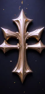 Gothic gold cross on a dark backdrop.