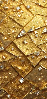 Luxurious gold and diamond texture wallpaper.