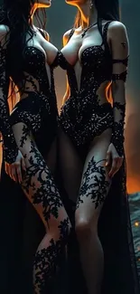 Gothic fantasy art with elegant dark design, featuring mystical elements.