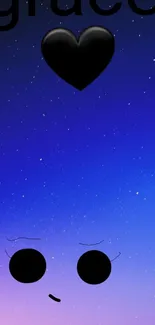 Graceful night sky wallpaper with gradient and stars.