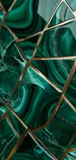 Luxurious green abstract pattern with gold accents.