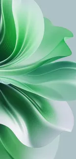 Elegant green wave design wallpaper for phones.