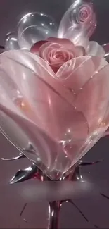 Elegant rose and heart design with pink hues