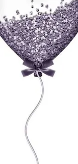 Elegant heart-shaped purple glitter balloon wallpaper.