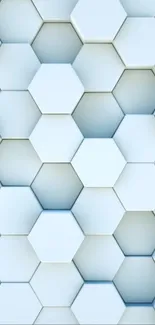 Light blue hexagonal pattern wallpaper design.