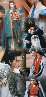 Fantasy characters in historical costume wallpaper.