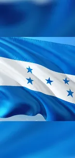 Vibrant Honduras flag with blue and white stripes and stars.