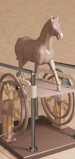 Elegant horse sculpture on display stand