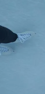 Ice skates gliding on a frozen surface.