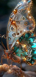 Elegant glowing butterfly design.