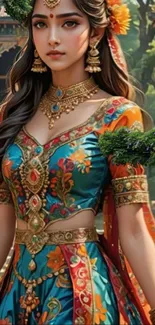 Vibrant and elegant Indian attire wallpaper.