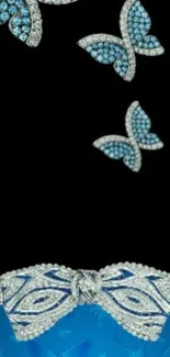 Elegant jeweled butterfly wallpaper design.