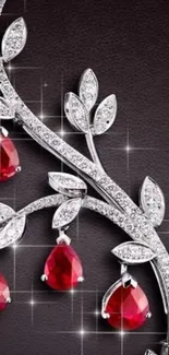 Luxury mobile wallpaper with jewels and red gems.