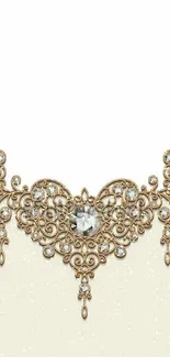 Elegant ornate design with jewels on ivory background.