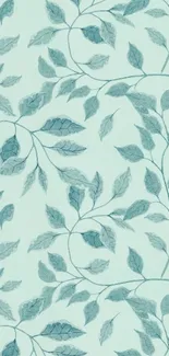 Light green wallpaper with elegant leaf pattern.