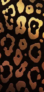 Elegant leopard print wallpaper with golden hues.