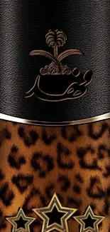 Luxurious leopard print wallpaper with stars