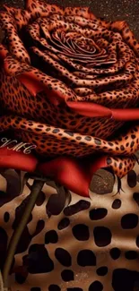 Leopard-spotted rose on a stylish background.