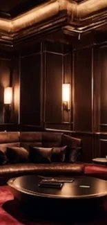 Luxurious interior design with warm lighting.