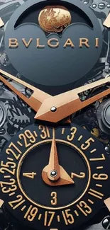 Detailed Bvlgari watch design wallpaper.