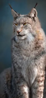 Majestic lynx sitting in natural habitat.