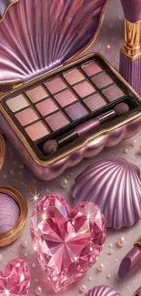 Luxurious makeup and jewelry wallpaper.