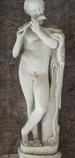 Elegant marble statue with intricate details in mobile wallpaper.