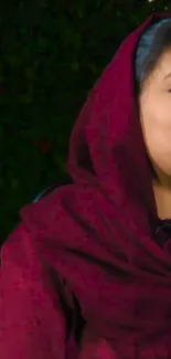 Elegant woman in maroon hijab