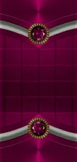 Elegant maroon wallpaper with silver and gold accents for mobile.