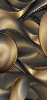 Elegant metallic abstract wallpaper with dynamic curves.