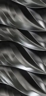 Abstract metallic wave pattern wallpaper, sleek and elegant.