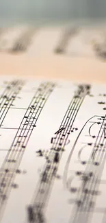 Elegant sheet music with musical notes on a cream background.