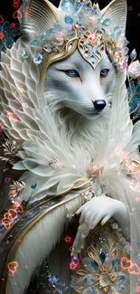 Elegant mystic fox with detailed artistic design.