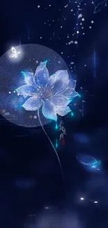 Ethereal flower glowing against a dark background, perfect for mobile wallpaper.