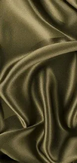 Olive green silk fabric with smooth folds, perfect for mobile wallpaper.