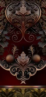 Elegant Baroque style wallpaper with ornate patterns and rich colors.