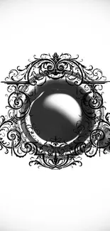 Black ornate frame on gradient background wallpaper.