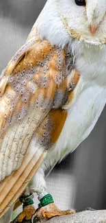 Close-up shot of an elegant owl with detailed feathers.