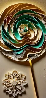 Elegant paper art floral wallpaper with intricate design.