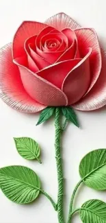 Elegant paper rose crafted with vibrant colors and intricate details.