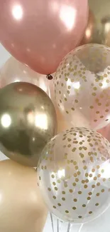 Cluster of elegant pastel balloons in soft hues.