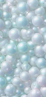 Elegant pearl mobile wallpaper with shimmering pearls.