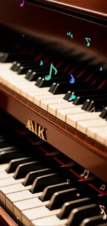 Close-up of elegant piano keys in soft lighting.