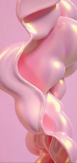 Elegant pink abstract wallpaper with fluid 3D shapes.